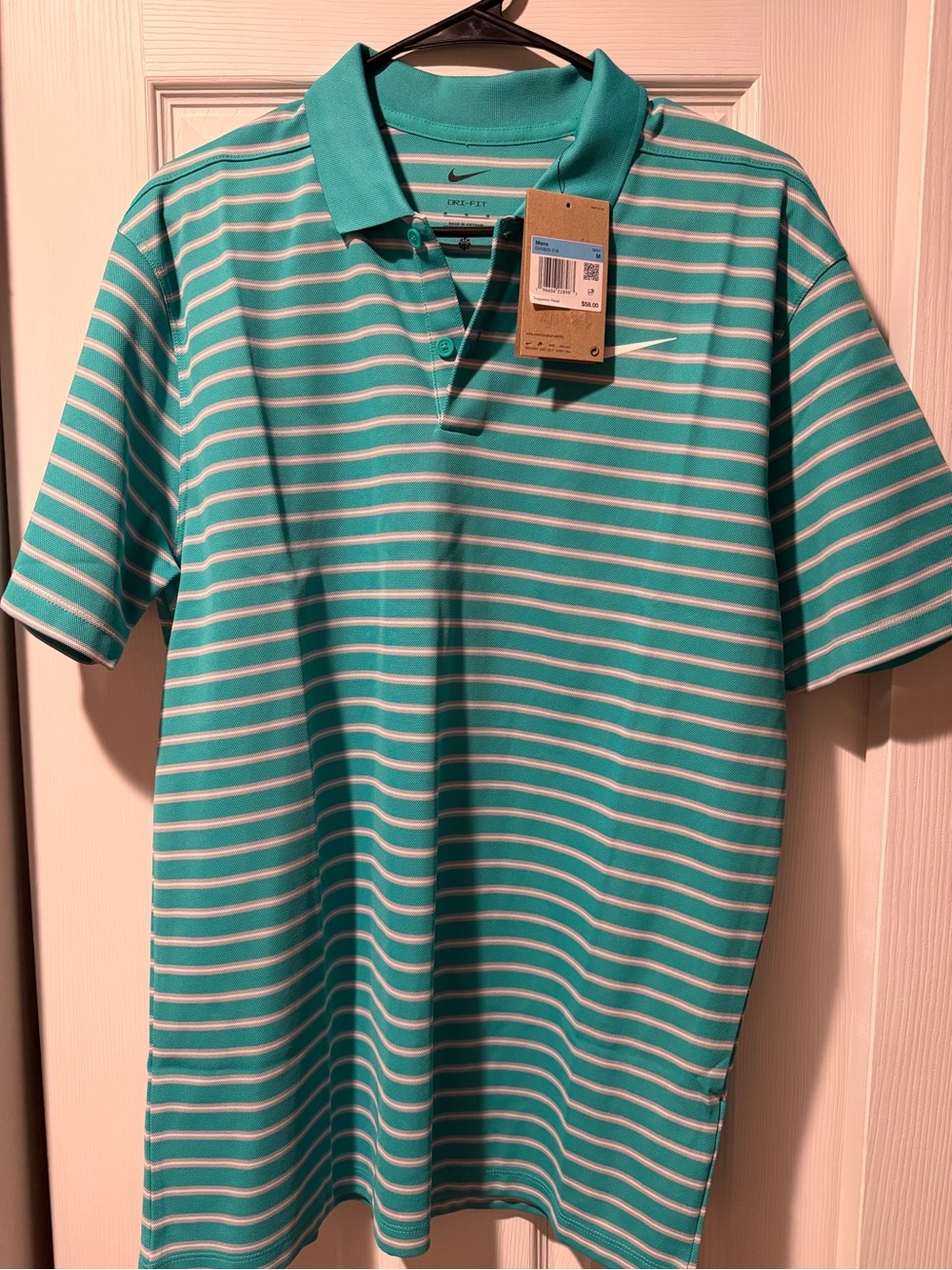 Nike Golf - Men’s Turquoise Stripe Dri-FIT Polo NWT